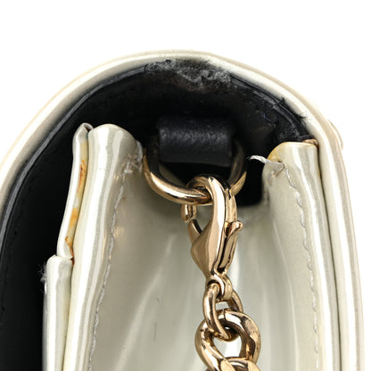 Christian Dior Patent Micro-Cannage Diorama Wallet on Chain Pouch White 10 of 10