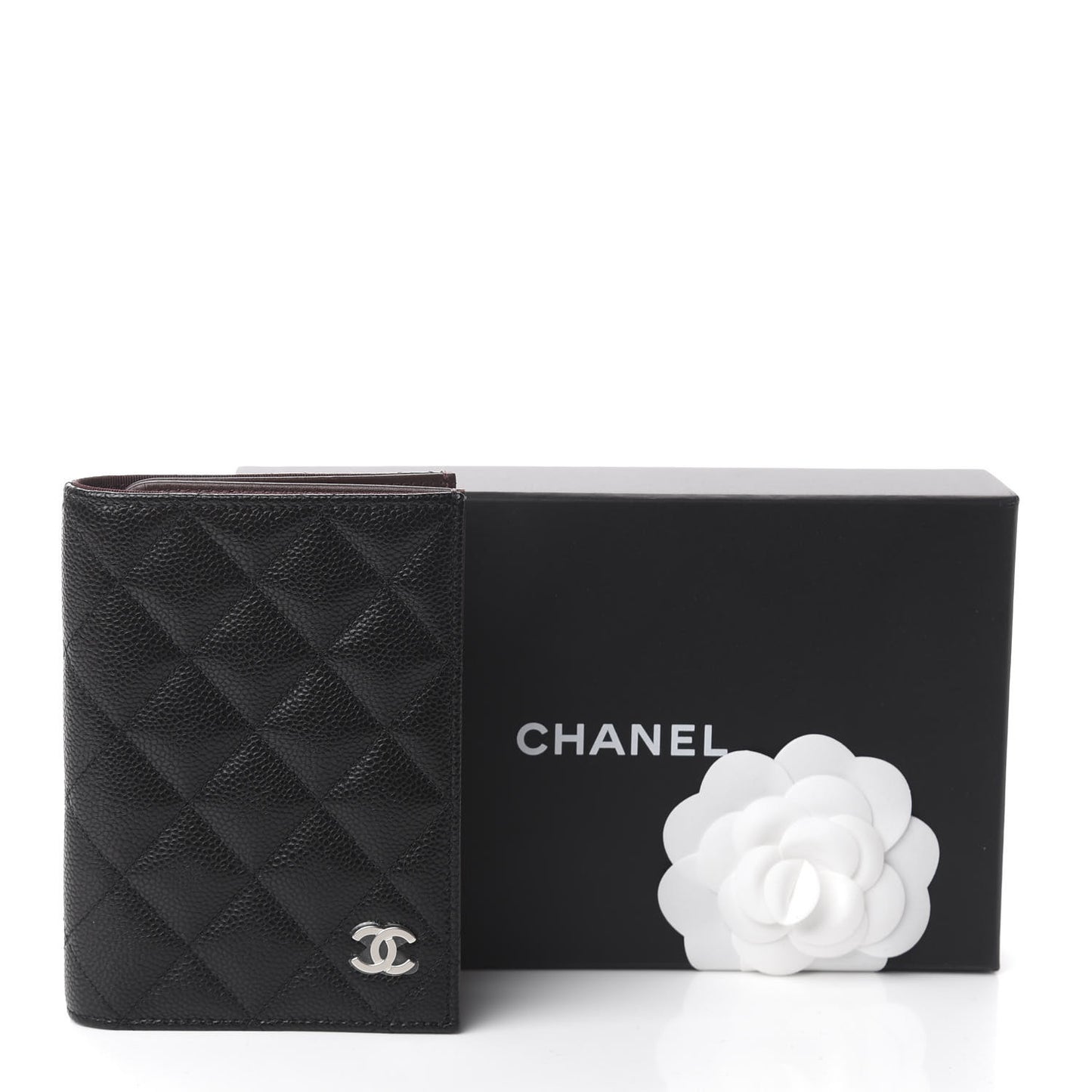 Caviar Quilted Passport Holder Black