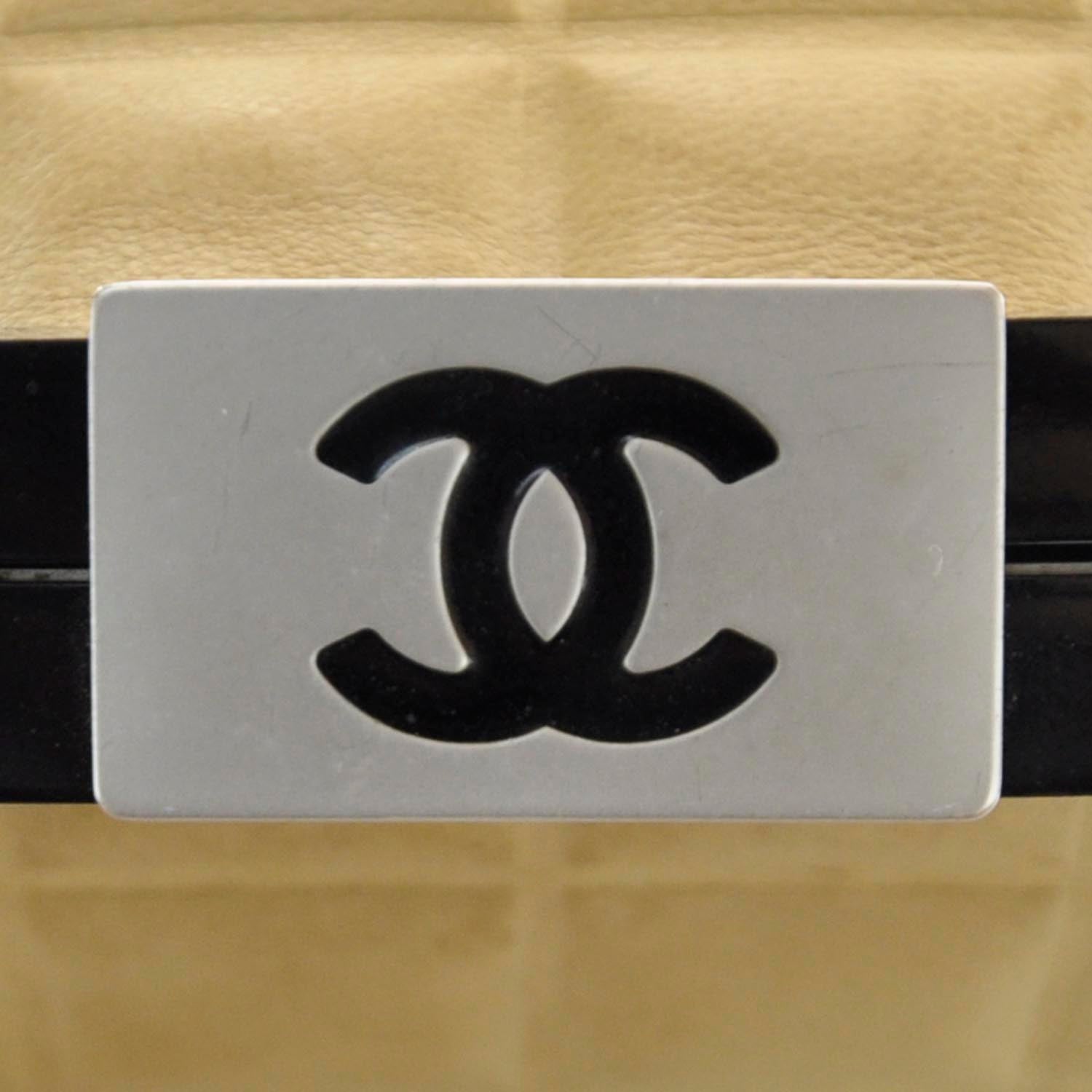 Chanel Lambskin Chocolate Bar Quilted Frame Bag Beige 9 of 12