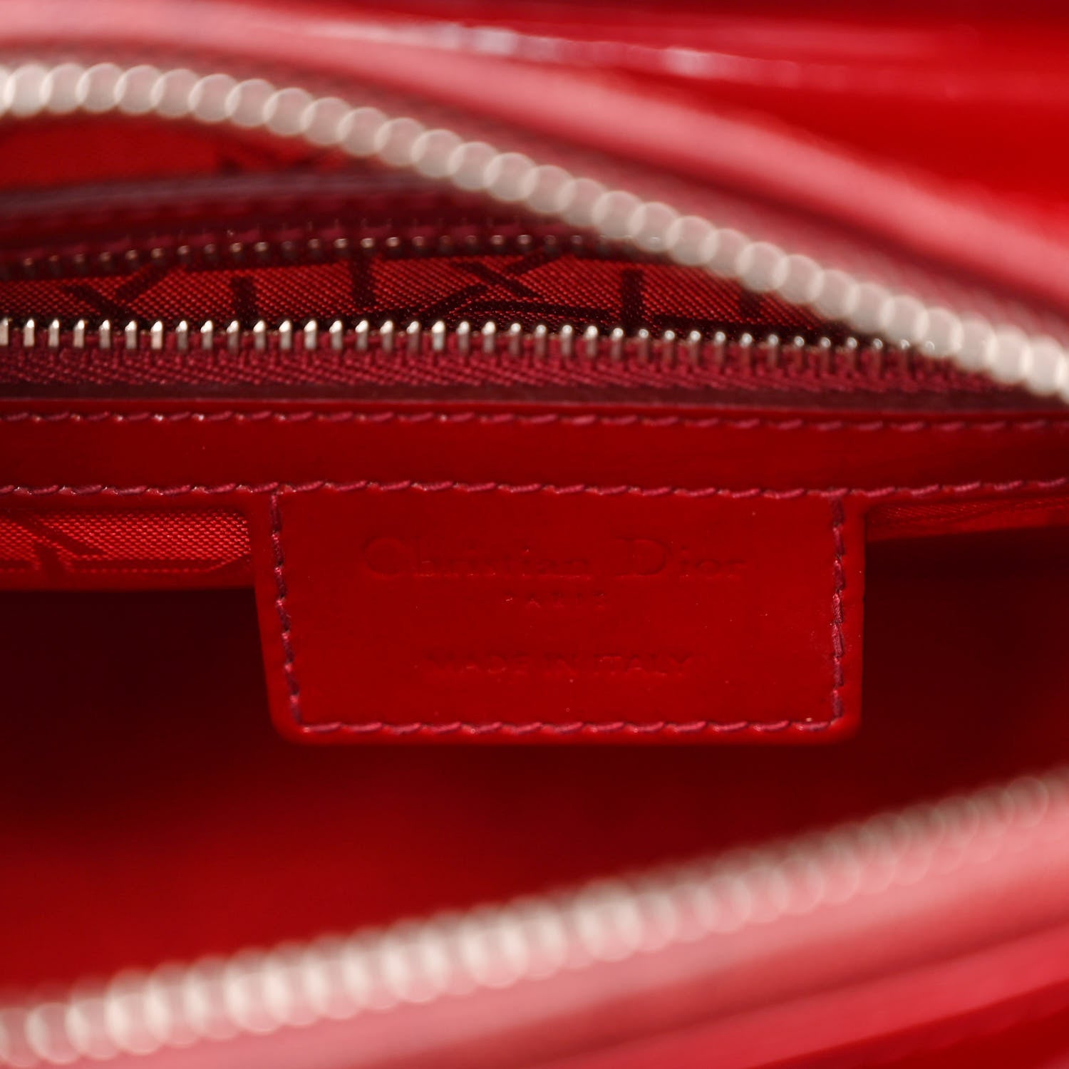 Christian Dior Patent Cannage Medium Lady Dior Red 6 of 13