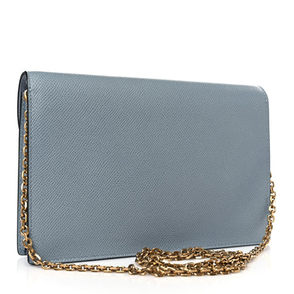 Christian Dior Grained Calfskin Saddle Chain Pouch Cloud Blue 3 of 10