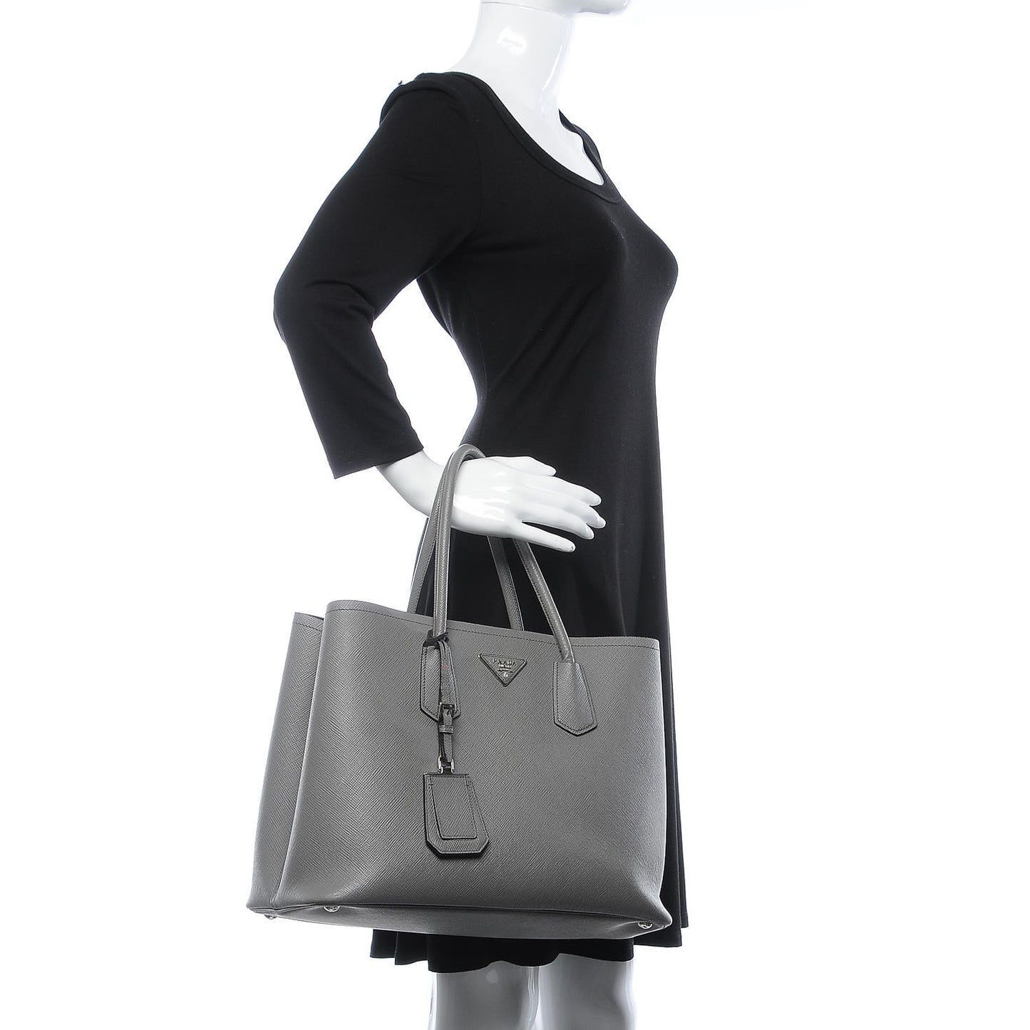 Saffiano Cuir Large Double Bag Marmo