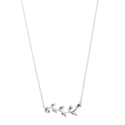 Tiffany Sterling Silver Paloma Picasso Olive Leaf Vine Pendant Necklace 1 of 4