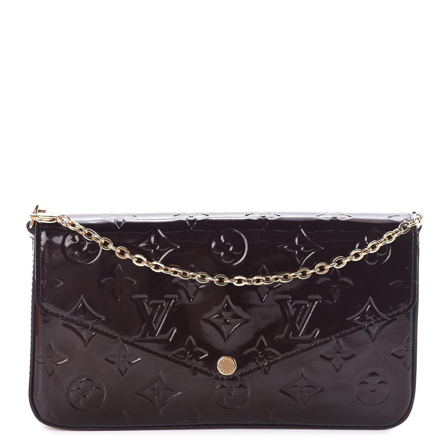 Louis Vuitton Vernis Pochette Felicie Chain Wallet Amarante 1 of 10