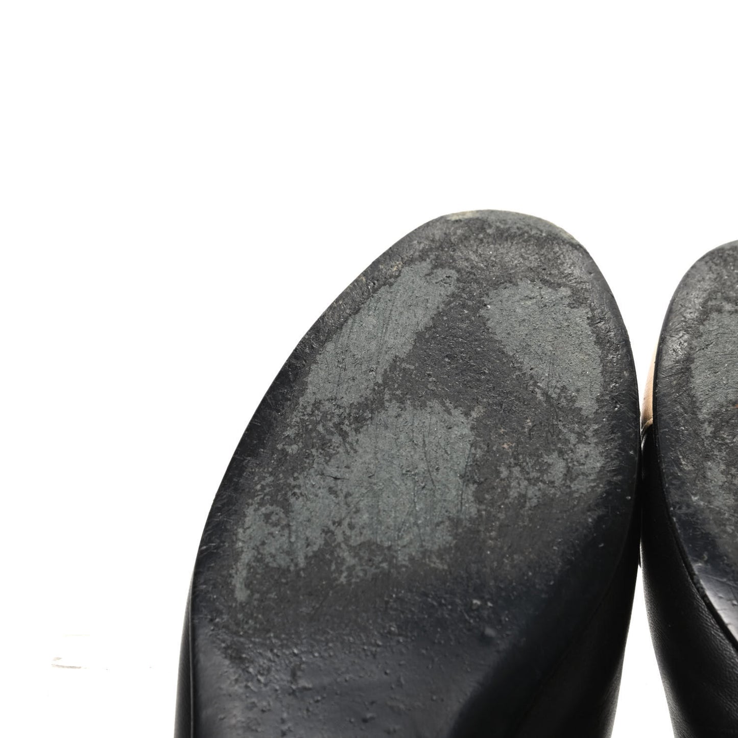 Lambskin CC Cap Toe Ballerina Flats 37.5 Black Beige