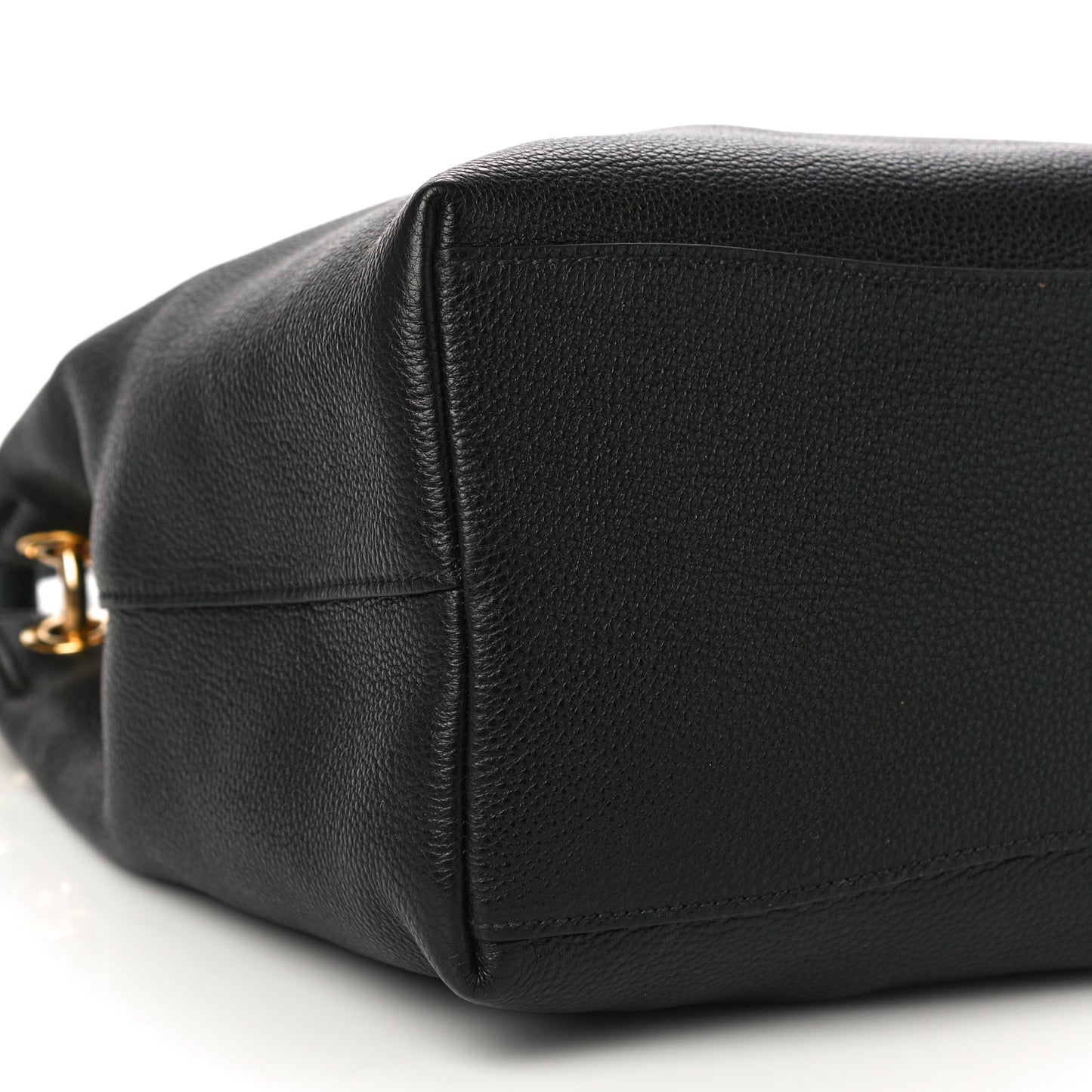 Vitello Phenix Embossed Logo Hobo Black
