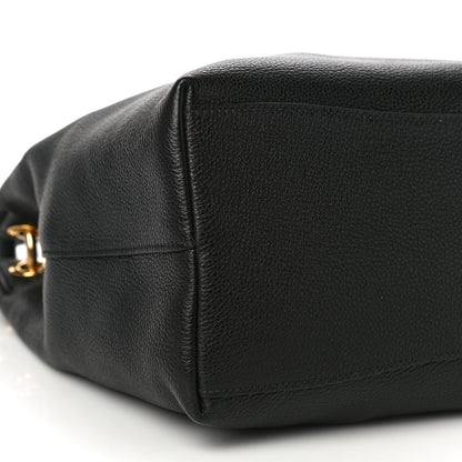 Prada Vitello Phenix Embossed Logo Hobo Black 8 of 9
