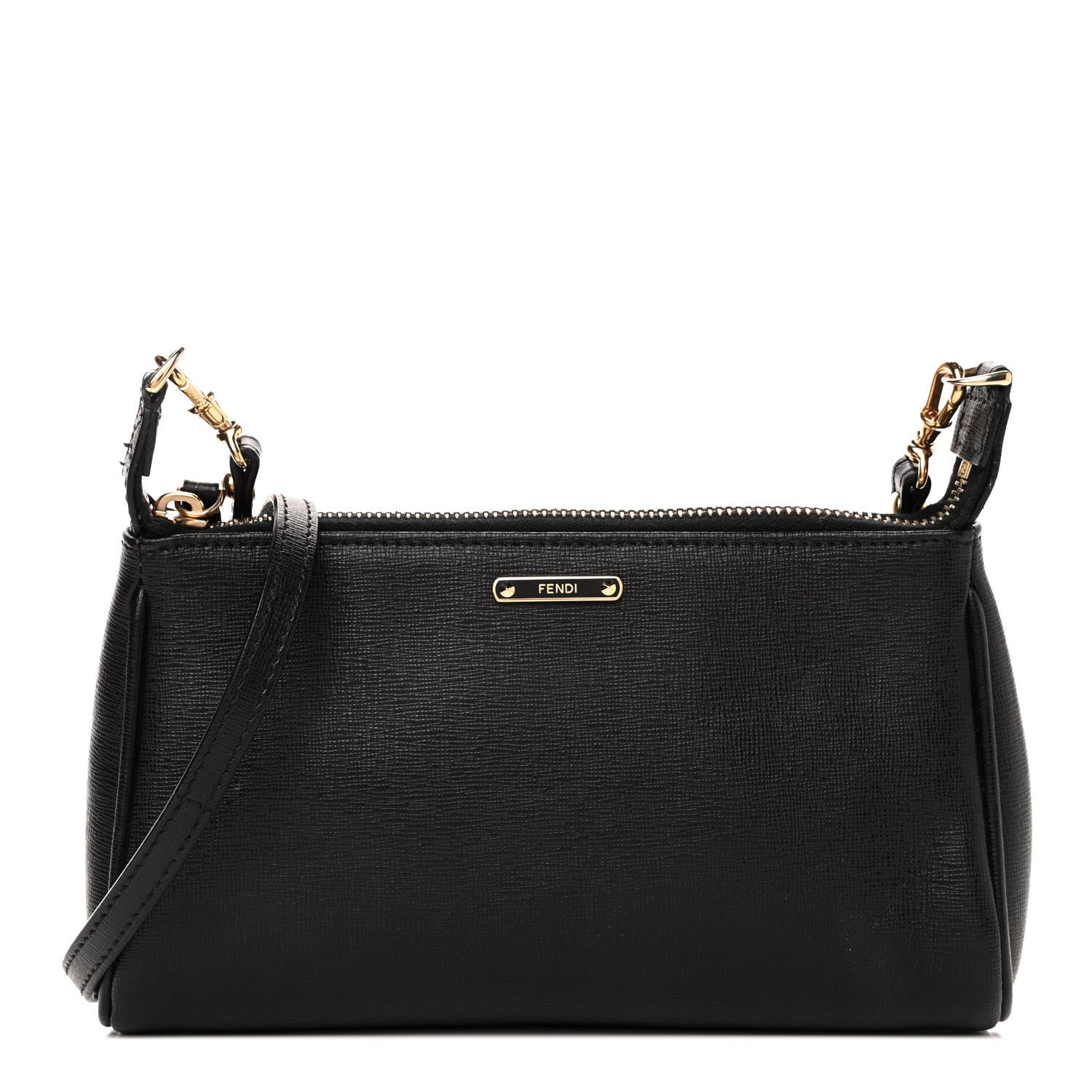Fendi Vitello Elite Mini Pouch Crossbody Black 1 of 4