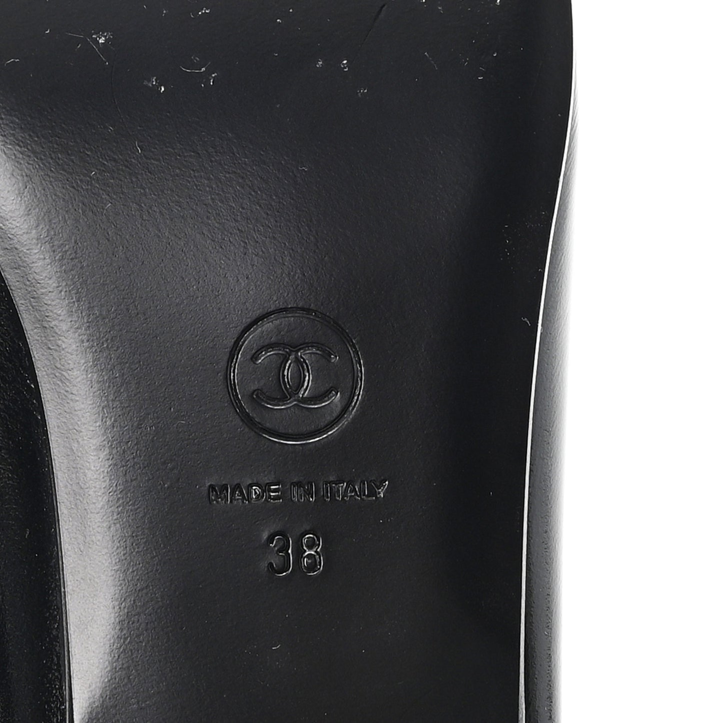 Shiny Calfskin Crystal CC Mules 38 Black