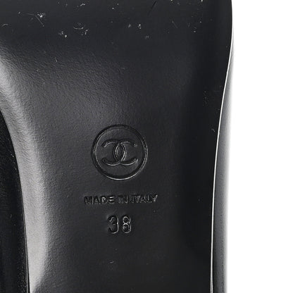 Chanel Shiny Calfskin Crystal CC Mules 38 Black 7 of 10