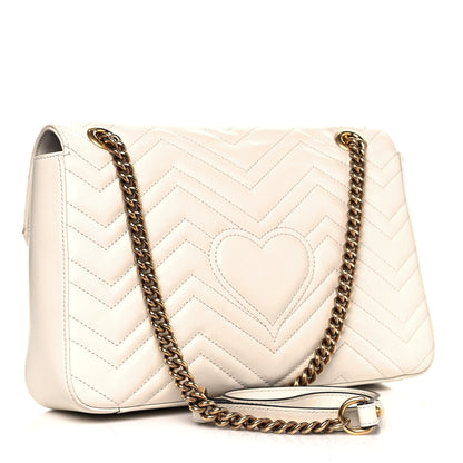 Gucci Calfskin Matelasse Animal Studs Medium GG Marmont Shoulder Bag Mystic White 3 of 20