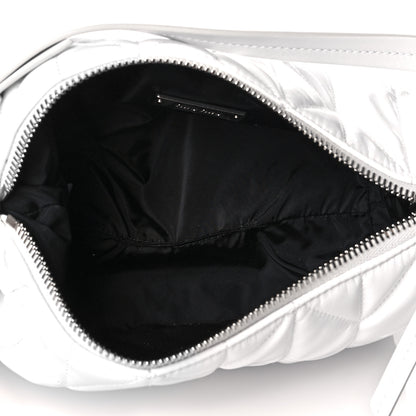 Miu Miu Iridescent Fabric Quilted Mini Spirit Ciré Bag White 5 of 10