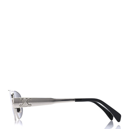 Celine Metal Triomphe 03 Sunglasses CL40281U Silver Smoke 3 of 7