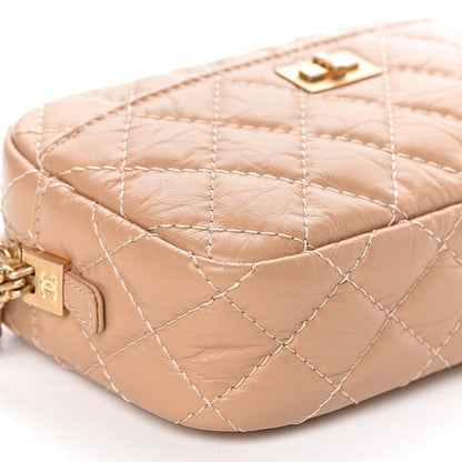 Chanel Aged Calfskin Quilted Mini Reissue Camera Case Beige 9 of 11