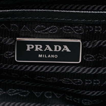 Prada Nylon New Vela Studded Backpack Black White 8 of 9