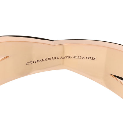 Tiffany 18K Rose Gold Diamond Atlas X Hinged Bangle Bracelet 3 of 4