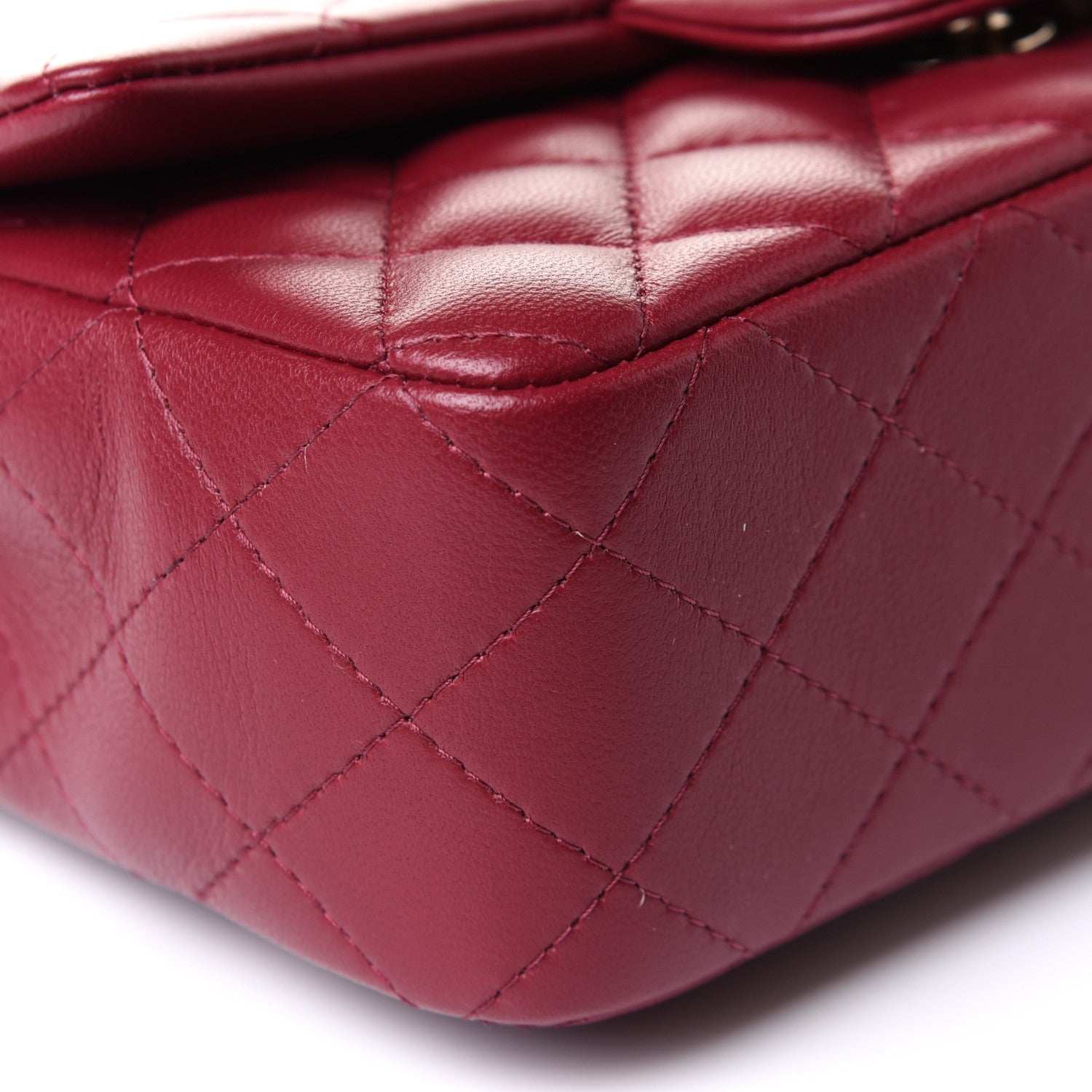 Chanel Lambskin Quilted Mini Rectangular Flap Burgundy 9 of 12