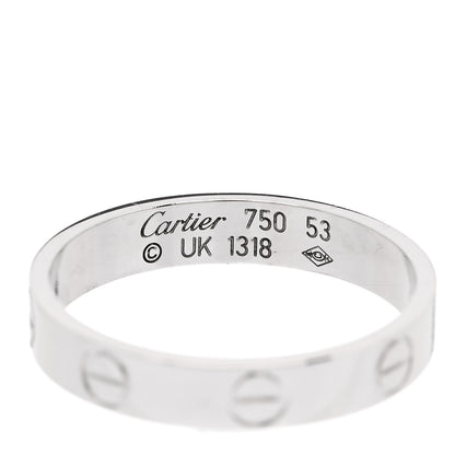 Cartier 18K White Gold 3.5mm LOVE Wedding Band Ring 53 6.5 4 of 5