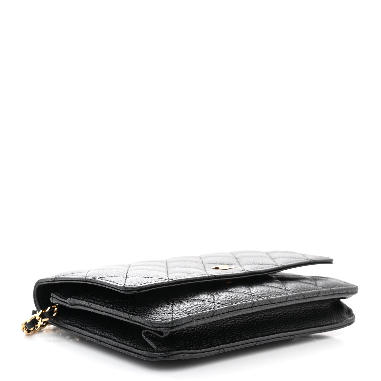 Caviar Quilted Wallet on Chain WOC Black