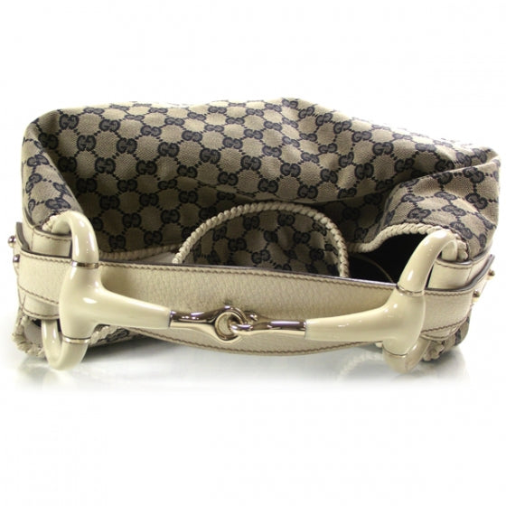 Gucci Monogram Large Horsebit Chain Hobo Navy 5 of 10