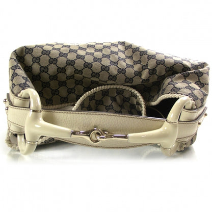 Gucci Monogram Large Horsebit Chain Hobo Navy 5 of 10