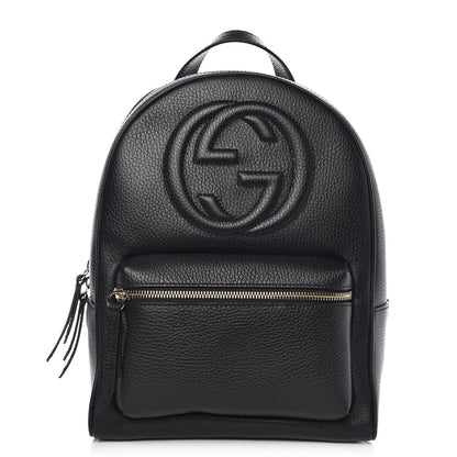Gucci Pebbled Calfskin Soho Chain Backpack Black 1 of 7