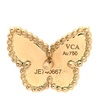 Van Cleef & Arpels 18K Yellow Gold Mother of Pearl Sweet Alhambra Butterfly Earrings 4 of 4