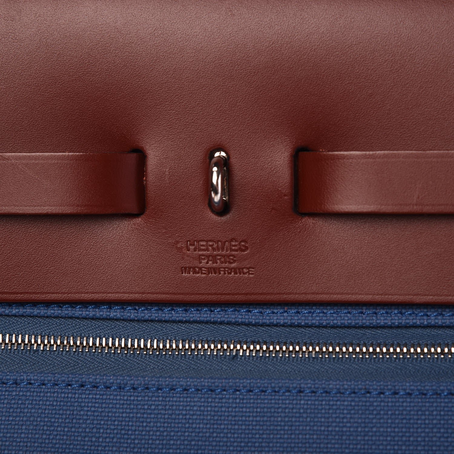 Hermes Toile Vache Hunter Herbag Zip 39 MM Bleu Orage Rouge H 8 of 10