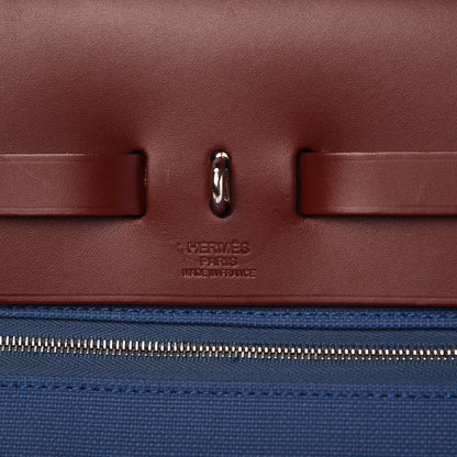Hermes Toile Vache Hunter Herbag Zip 39 MM Bleu Orage Rouge H 8 of 10