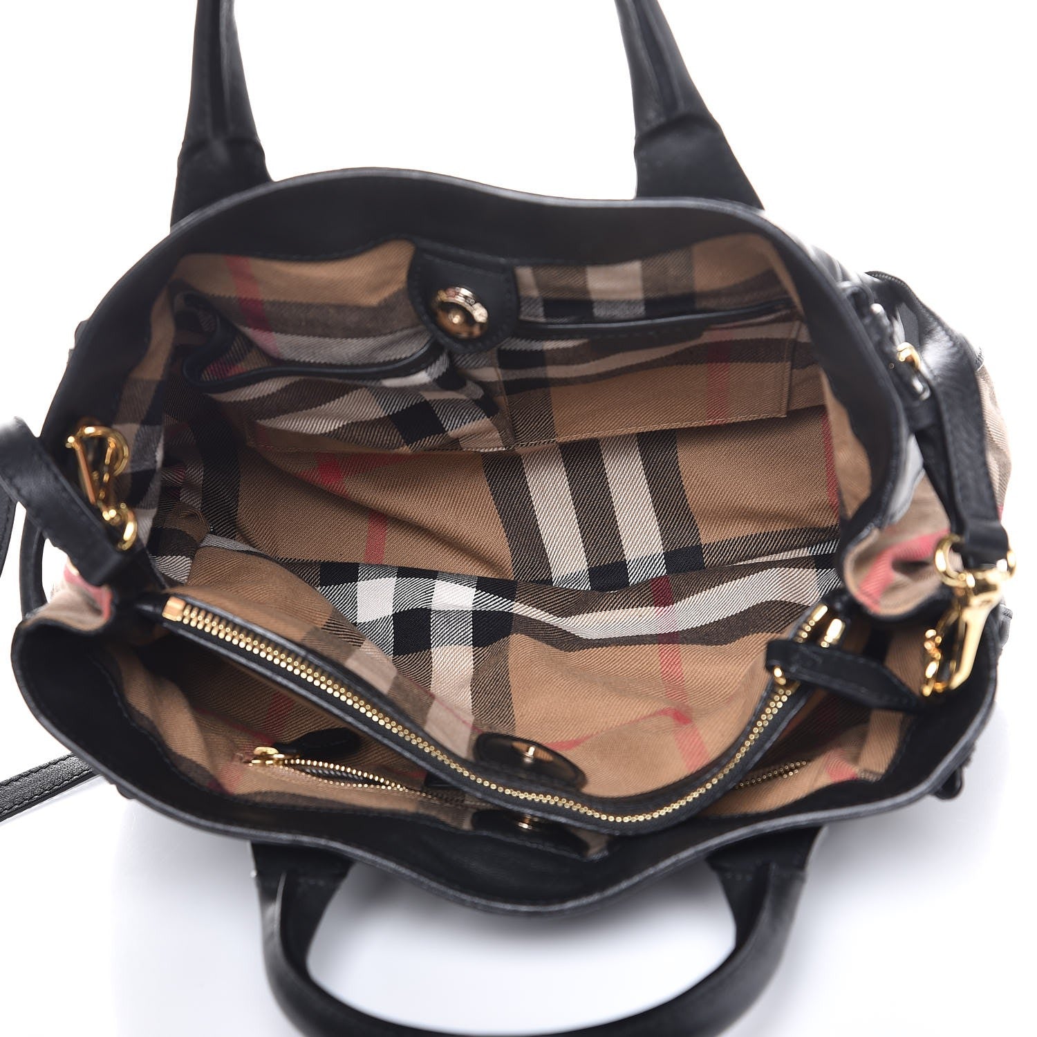 Burberry Smooth Calfskin Medium Banner Tote Black 6 of 13