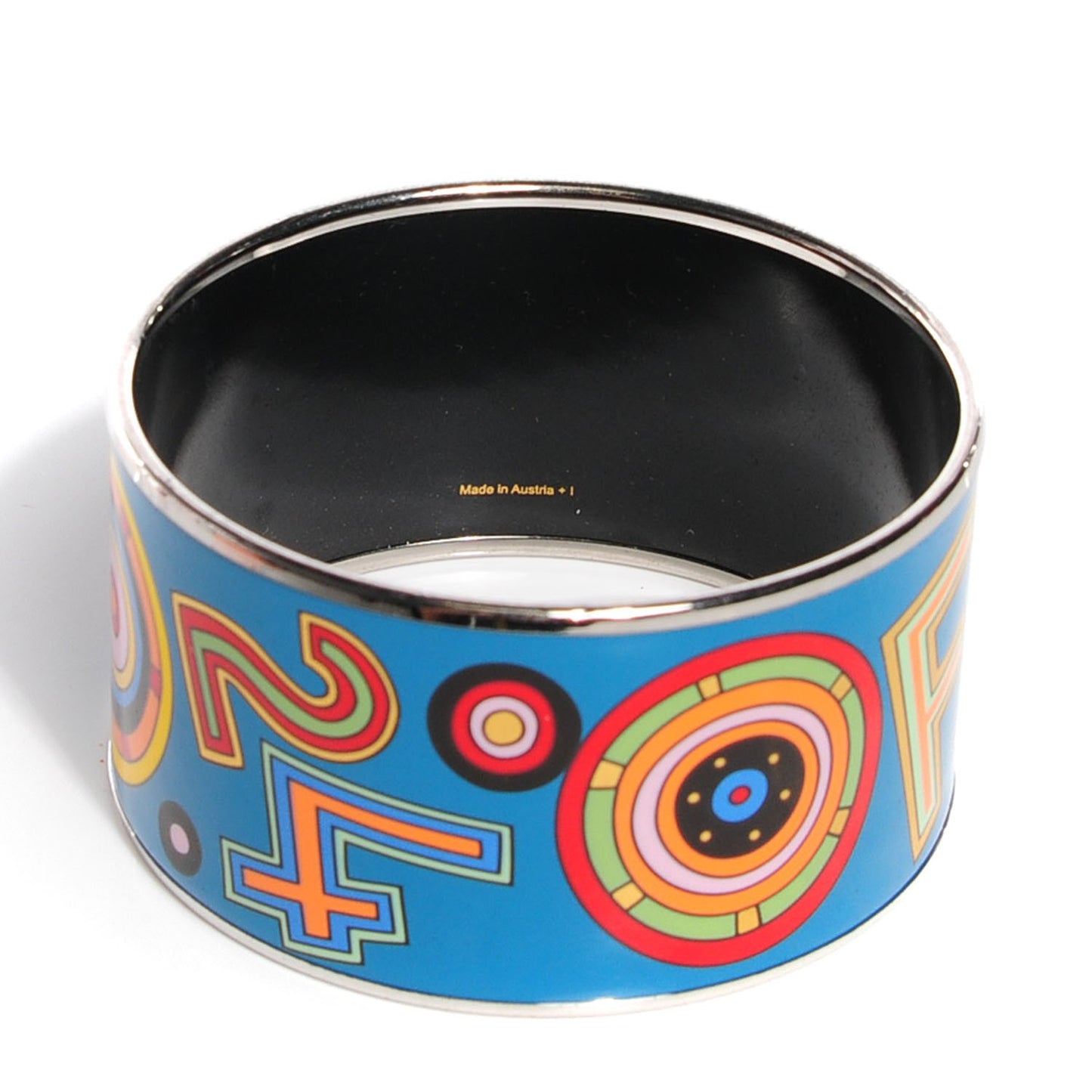 Enamel Printed Tohu Bohu Extra Wide Bracelet 70 Turquoise