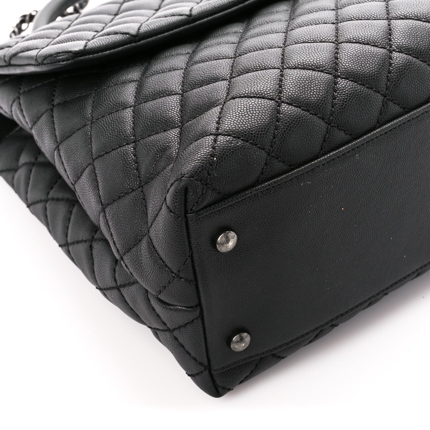 Chanel Caviar Quilted Large Coco Handle Flap Black 9 of 10