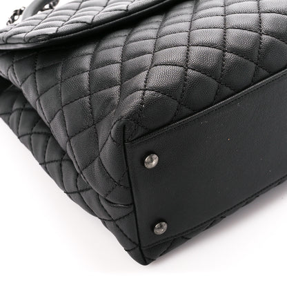 Chanel Caviar Quilted Large Coco Handle Flap Black 9 of 10
