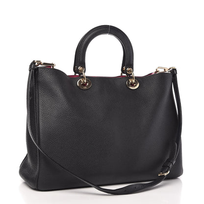 Christian Dior Bullcalf Medium Diorissimo Tote Black Rose Indien 3 of 11