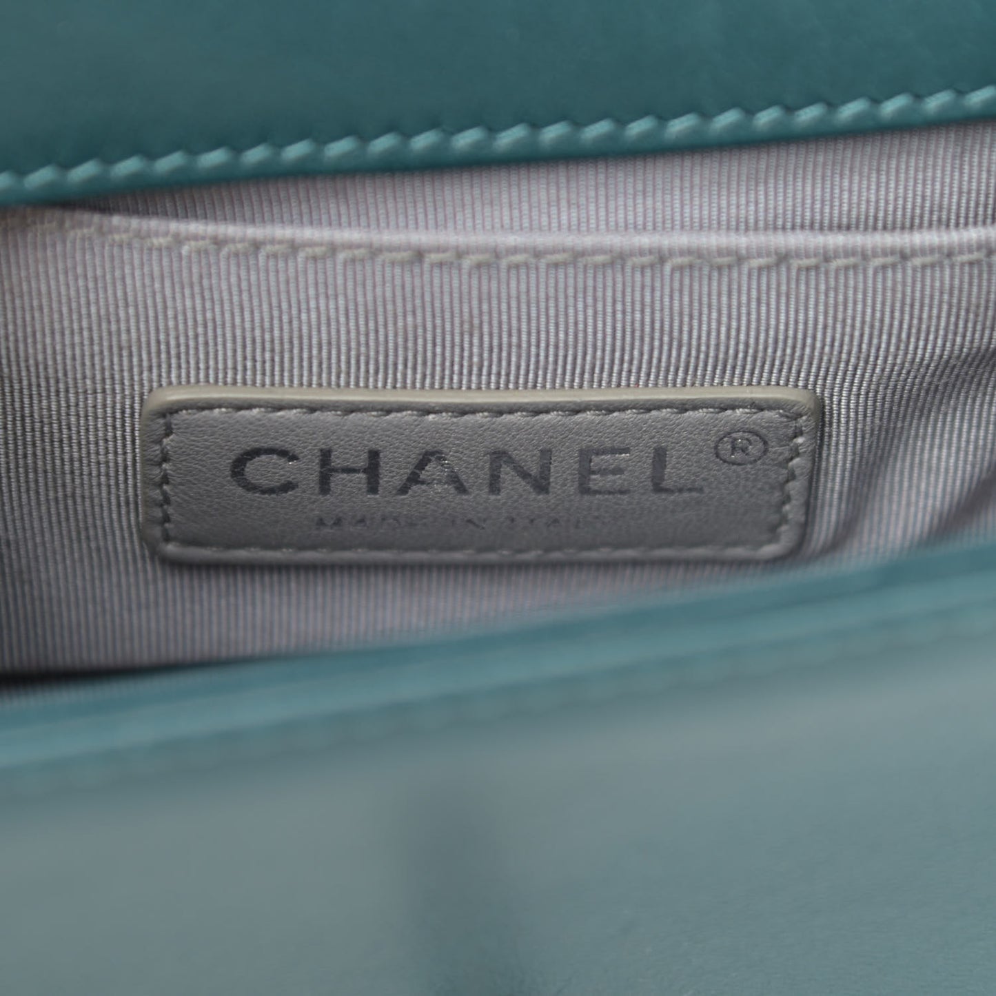 Velvet Quilted Mini Boy Flap Turquoise