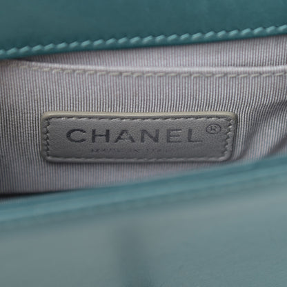 Chanel Velvet Quilted Mini Boy Flap Turquoise 6 of 13