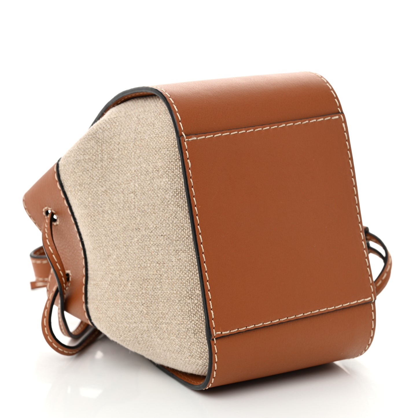 Calfskin Canvas Mini Hammock Shoulder Bag Natural Tan