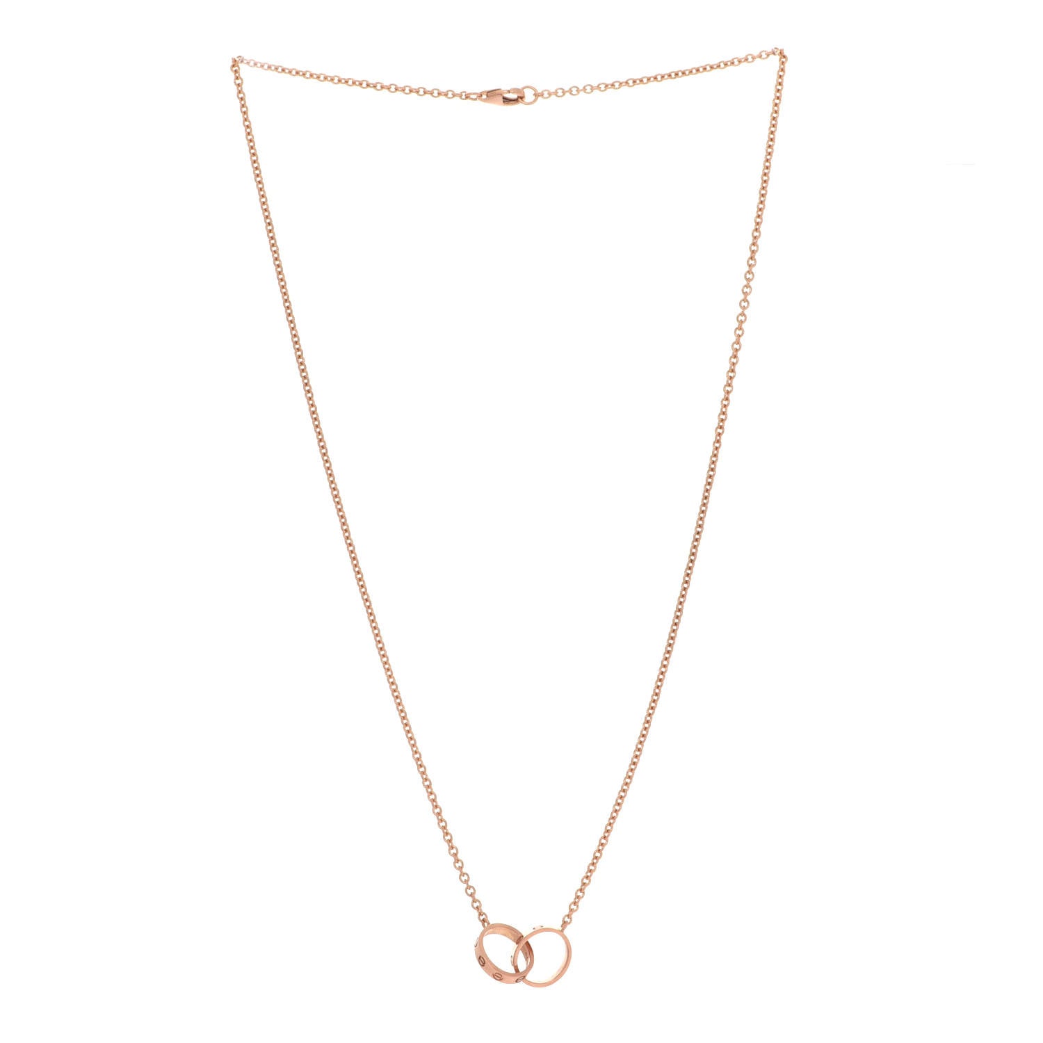 Cartier 18K Pink Gold Interlocking LOVE Necklace 3 of 7