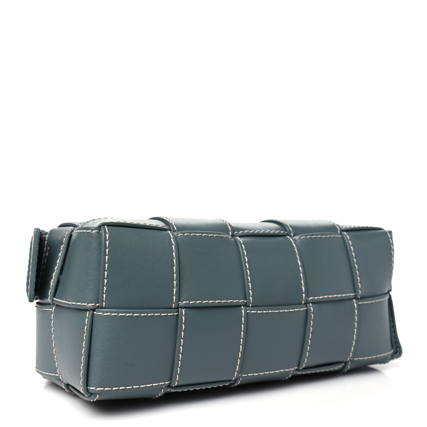 Bottega Veneta Lambskin Maxi Intrecciato Edge Stitch Cassette Shoulder Bag Thunder 4 of 9