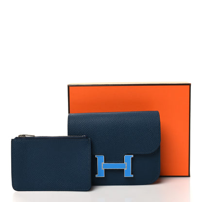 Hermes Epsom Enamel Constance Slim Wallet Blue De Prusse Blue Frida 10 of 10