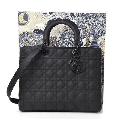 Christian Dior Ultra Matte Calfskin Cannage Large Lady Dior Black 11 of 11