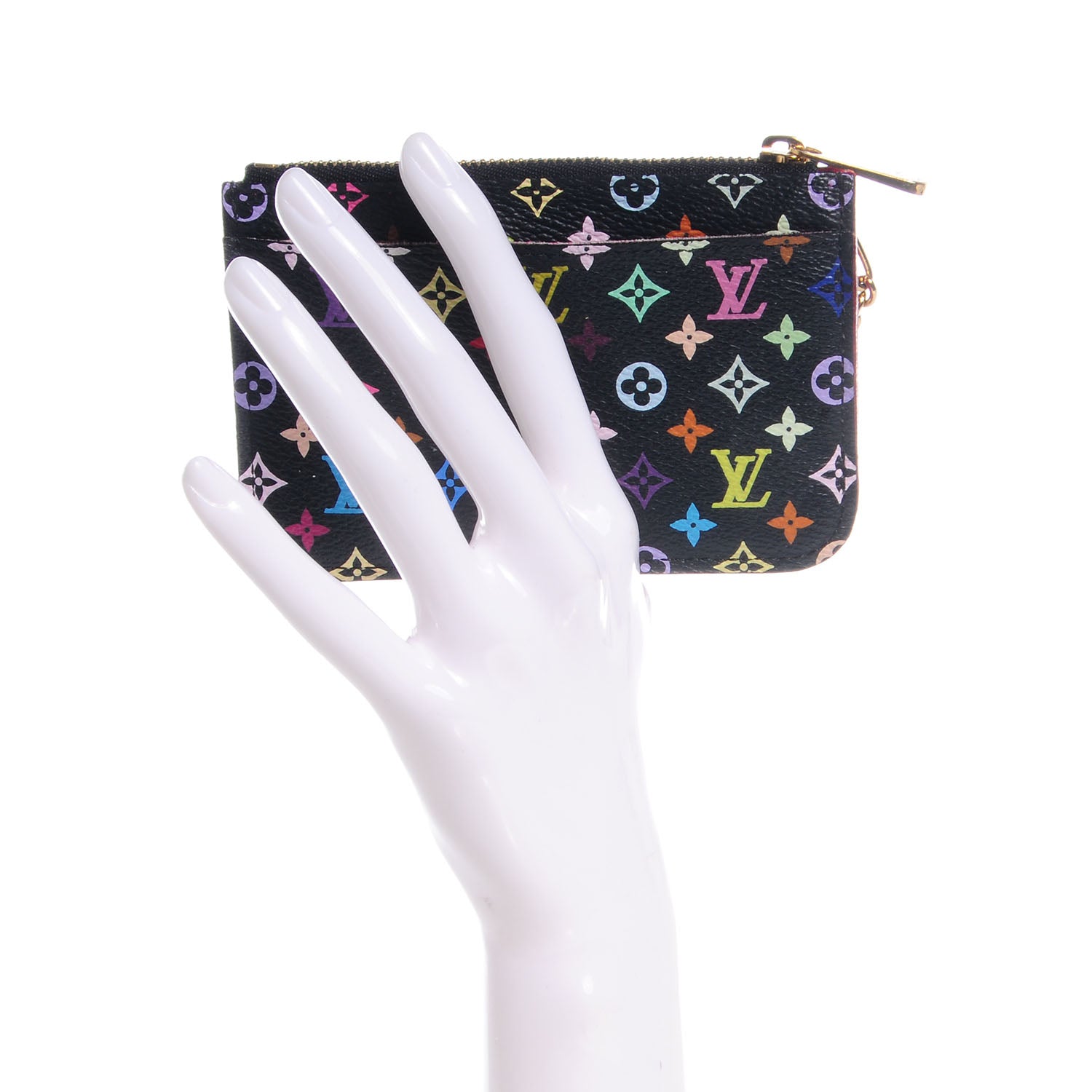 Louis Vuitton Monogram Multicolor Key Pouch Black Grenade 2 of 8