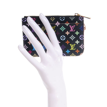 Louis Vuitton Monogram Multicolor Key Pouch Black Grenade 2 of 8