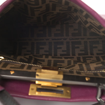 Fendi Goatskin Zucca Medium Peekaboo Iconic Satchel Ciclamino Tobacco Moro 7 of 15