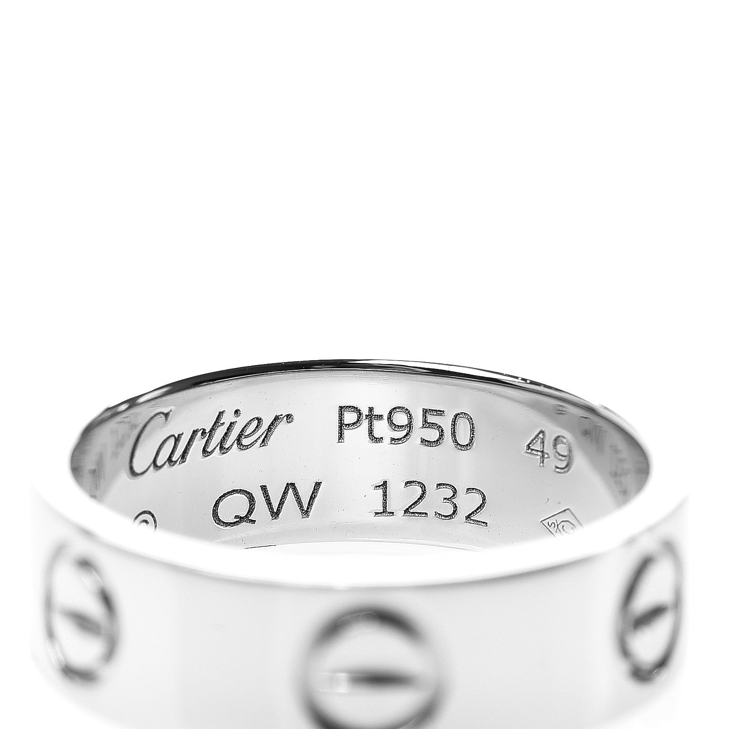 Cartier Platinum 5.5mm LOVE Ring 49 4.75 3 of 3