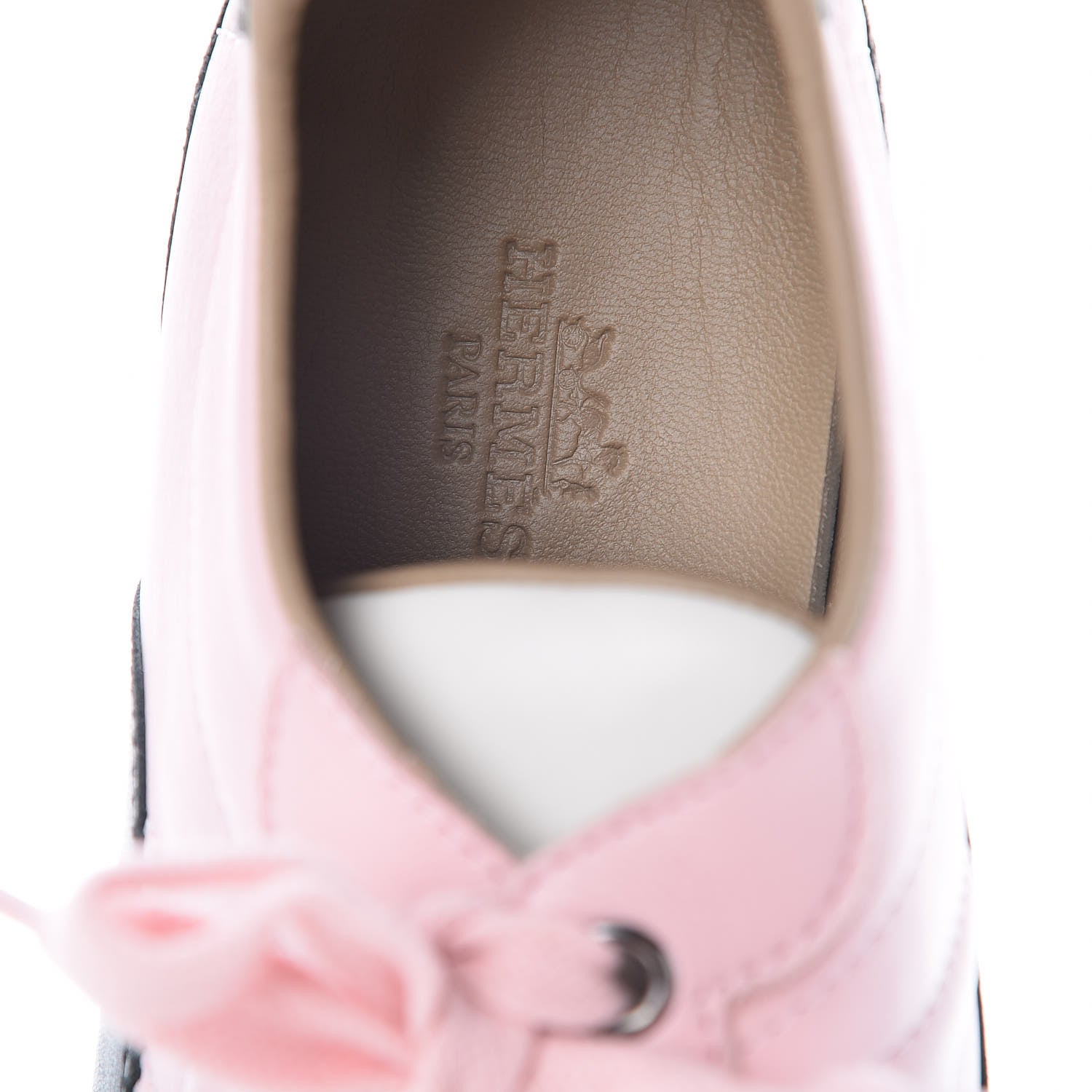 Hermes Calfskin Goal Sneakers 37.5 Rose Aube Black White 7 of 8