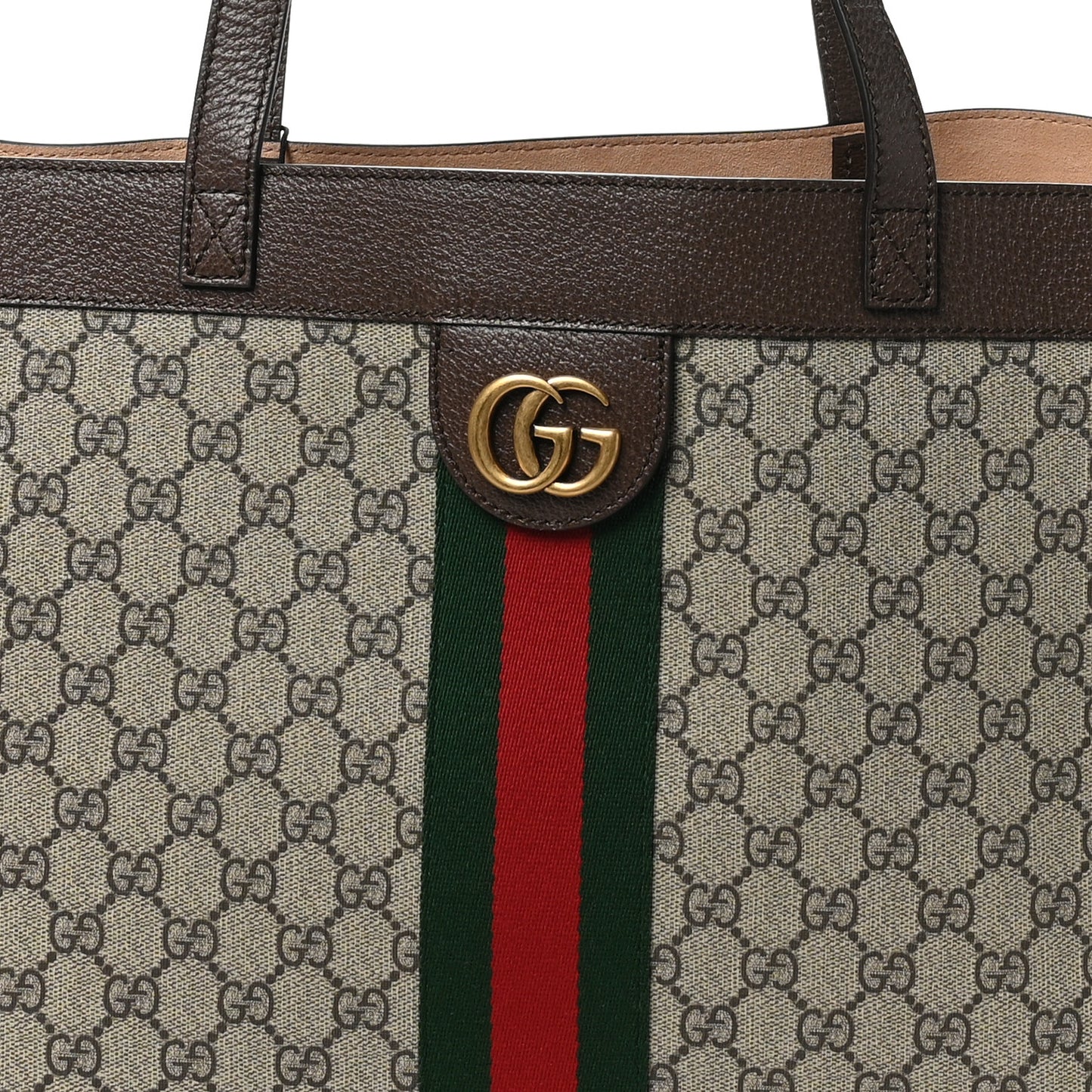 GG Supreme Monogram Web Ophidia Tote Brown