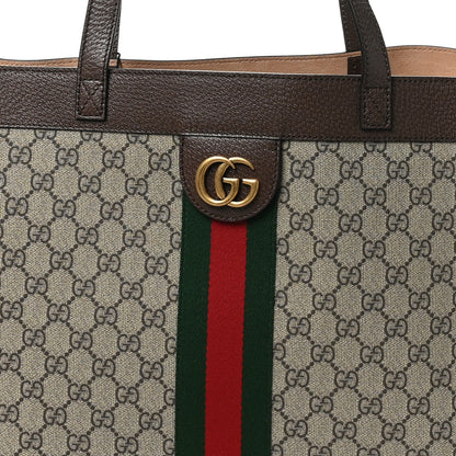 Gucci GG Supreme Monogram Web Ophidia Tote Brown 9 of 11