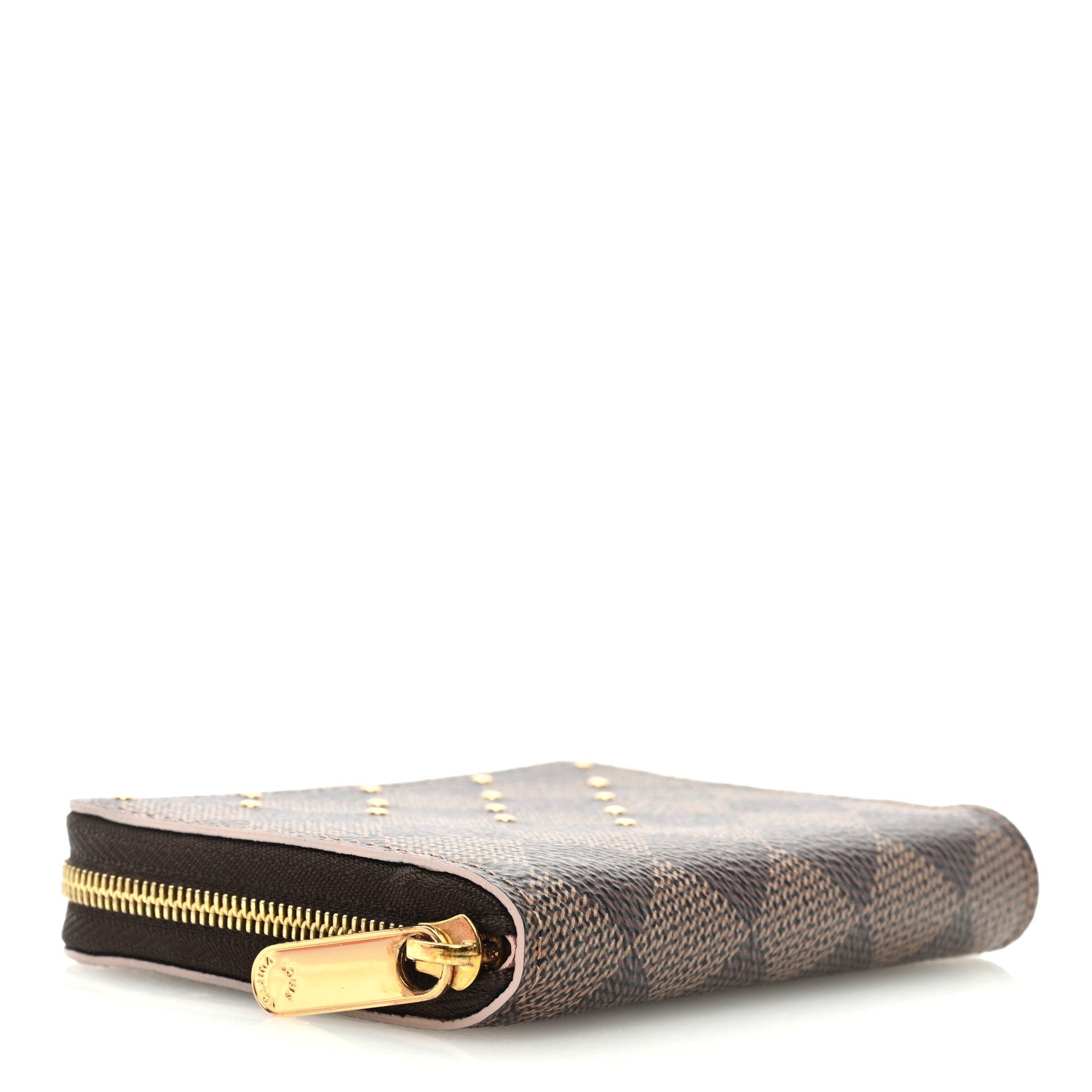 Louis Vuitton Damier Ebene Studded Zippy Coin Purse Rose Ballerine 4 of 6