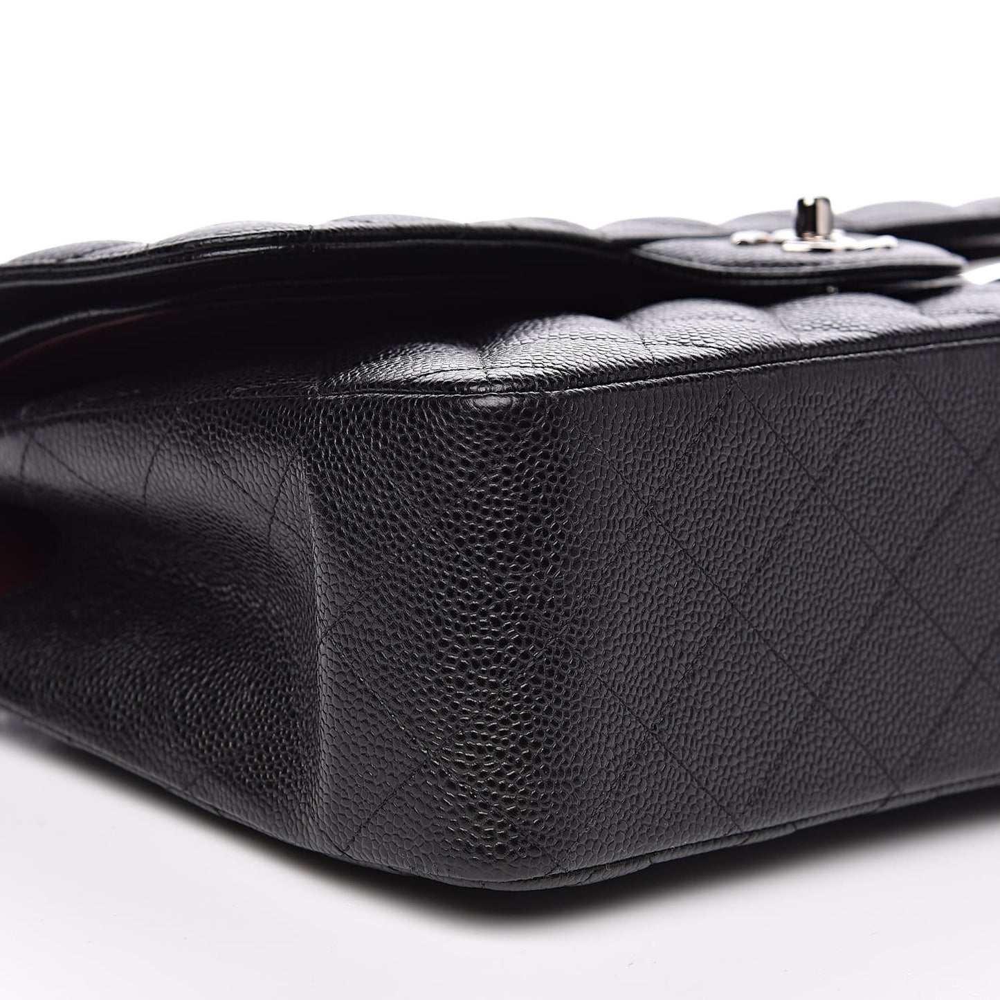 Caviar Quilted Jumbo Double Flap Black